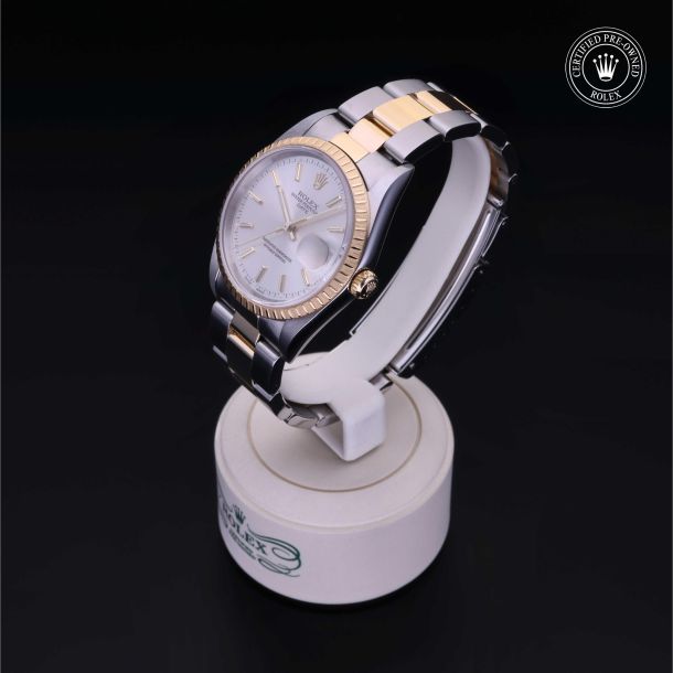 Rolex Certified Pre-Owned Oyster Perpetual Date 34 Silver Dial Watch 34mm - M15223-0015 3