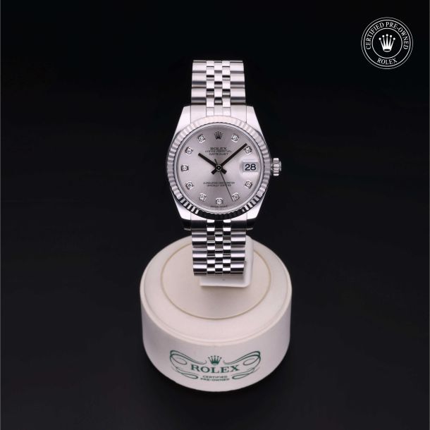 Rolex Certified Pre-Owned Datejust 31 Silver Diamond Dial Watch 31mm - M178274-0018 2