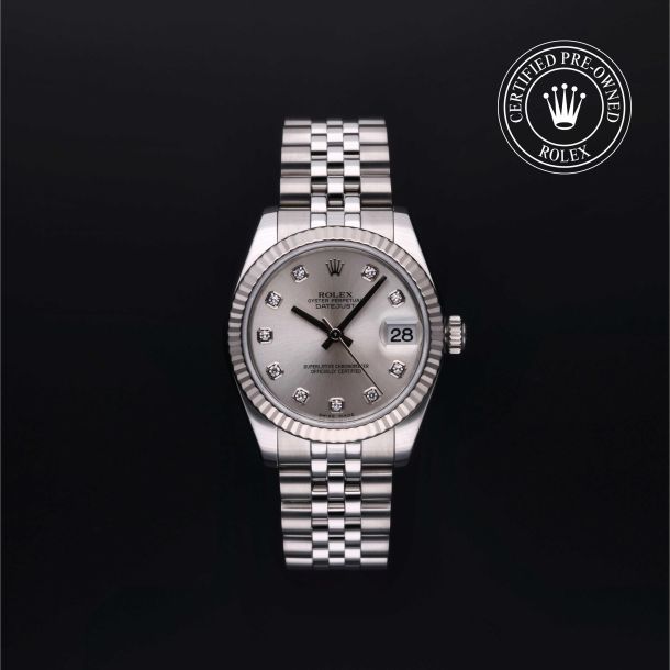 Rolex Certified Pre-Owned Datejust 31 Silver Diamond Dial Watch 31mm - M178274-0018 1
