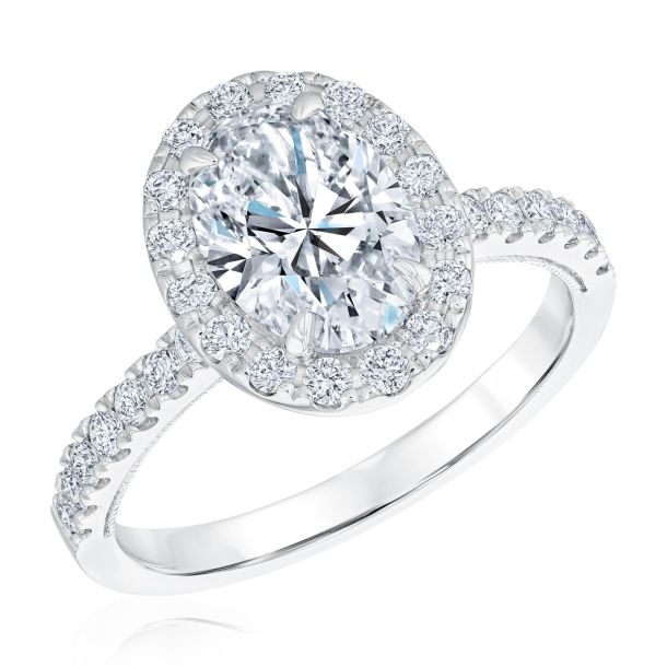 2 5 8ctw Oval Lab Grown Diamond Halo White Gold Engagement Ring Chemistry