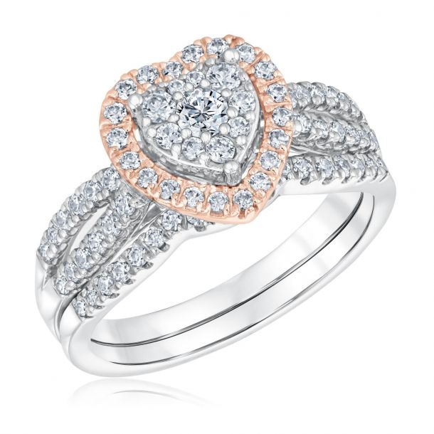 Heart shaped shop bridal set