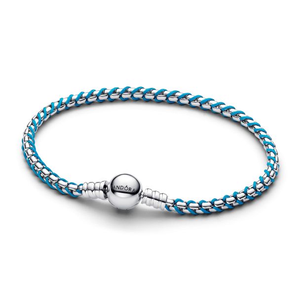 Pandora Blue Cord Snake Chain Bracelet | REEDS Jewelers