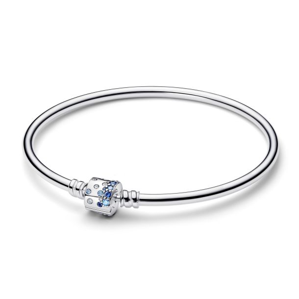 Pandora Sparkling Barrel Clasp Bangle Bracelet | REEDS Jewelers