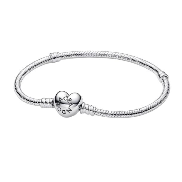 PANDORA ブレスレット Pandora Moments Heart and Snake Chain Bracelet | REEDS Jewelers