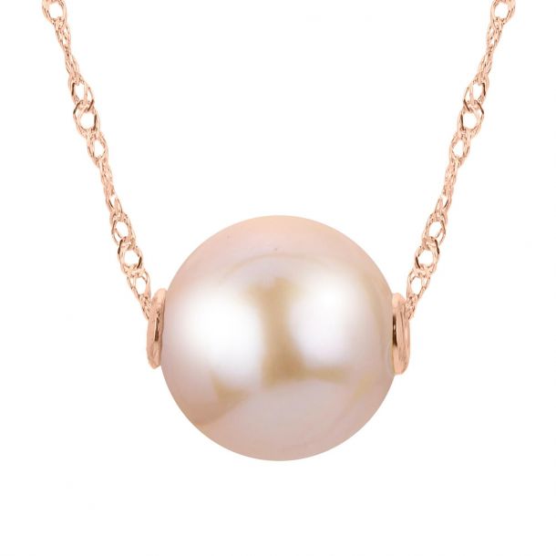 Color Blossom Lariat Necklace, Pink Gold, White Mother-of-pearl