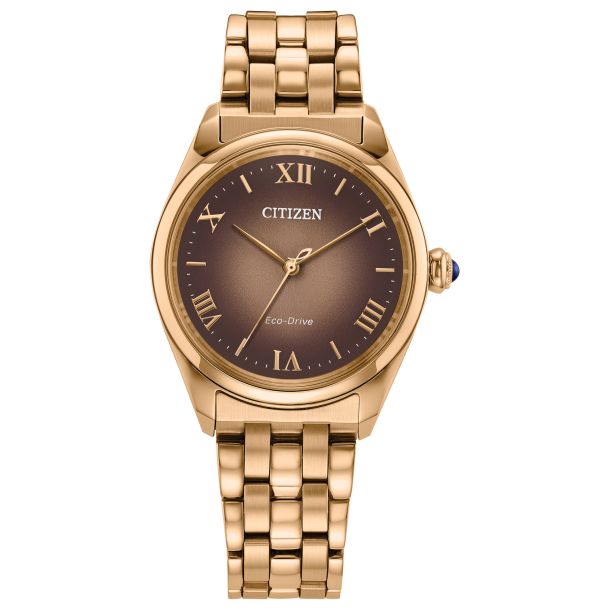 Citizen Eco-Drive L Classic Brown Dial Rose Gold-Tone Stainless