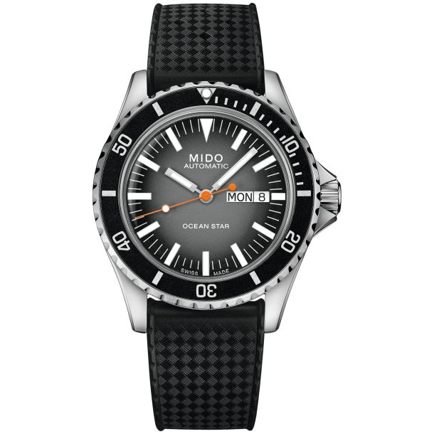 MIDO Ocean Star Tribute Grey Gradient Dial Black Rubber Strap