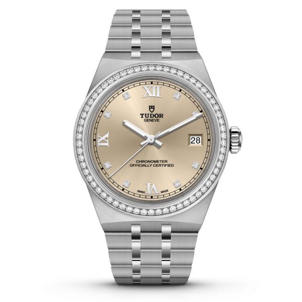 TUDOR Royal Ivory Dial Stainless Steel Diamond Watch 36mm