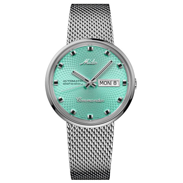 MIDO Commander 1959 Automatic Turquoise Blue Dial Milanese