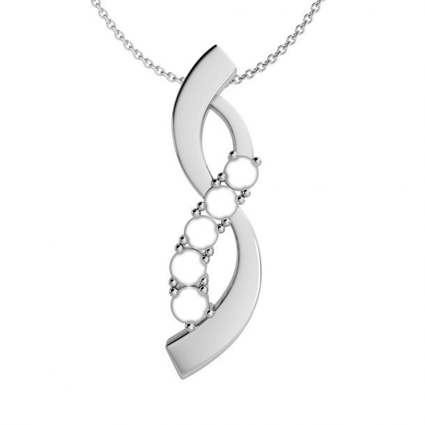 White gold deals family necklace