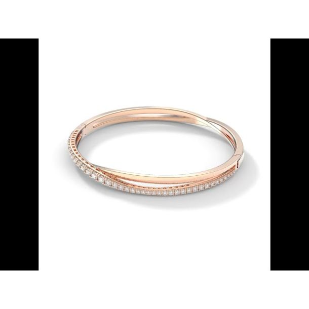 Swarovski Crystal Twist Rose Gold-Tone Plated Bangle Bracelet