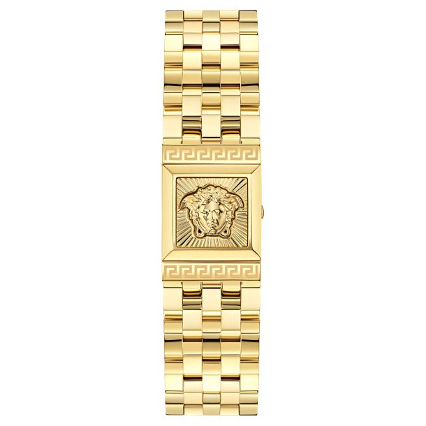 Versace Reveal Black Sunray Dial IP Yellow Gold Bracelet Watch