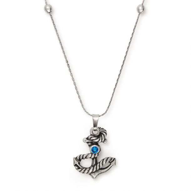 Alex and Ani Anchor Expandable Necklace Rafaelian Silver Finish