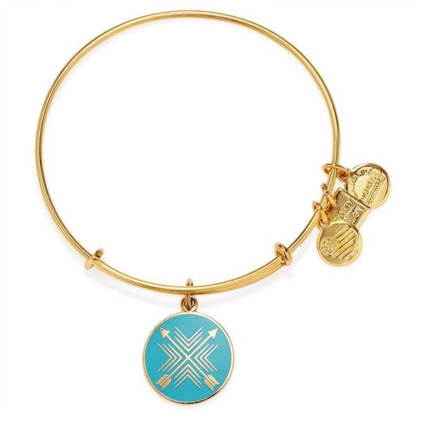 Alex and Ani Arrows of Friendship Charm Bangle Shiny Gold Finish REEDS Jewelers