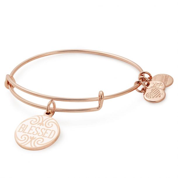 Alex and Ani Blessed Charm Bangle - Shiny Rose Gold Finish | REEDS Jewelers