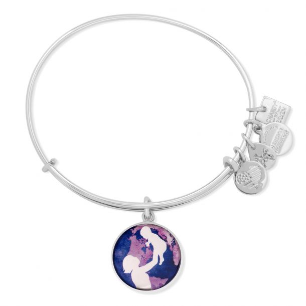 Alex and Ani Bright Future Charm Bangle Shiny Silver Finish REEDS Jewelers