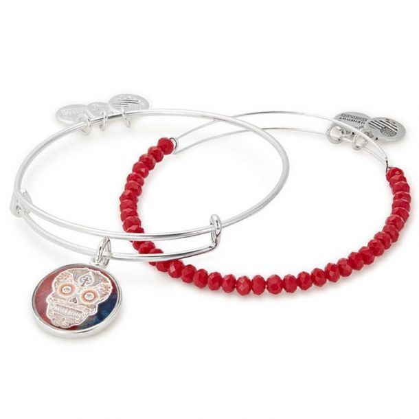 Alex and Ani Calavera Art Infusion Set of 2 Bangle Bracelets