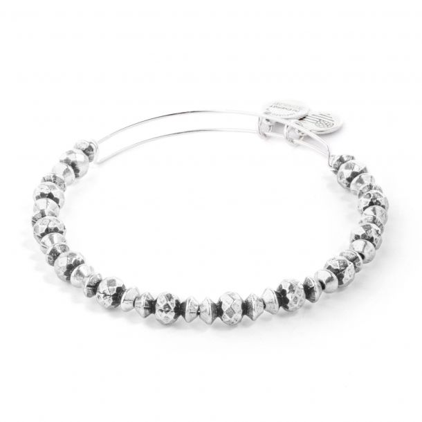Alex and Ani Canyon Beaded Bangle Rafaelian Silver Finish REEDS Jewelers