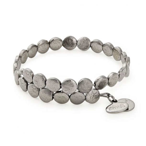 Alex and Ani Coin Wrap Bracelet Midnight Silver Finish