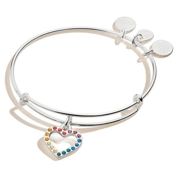 Alex and Ani Hearts Multi-Charm Bangle Bracelet in Two Tone