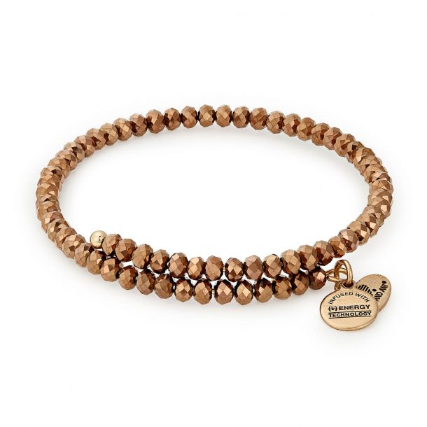 Alex and Ani Copper Spark Brilliance Wrap Bracelet Rafaelian Gold Finish REEDS Jewelers