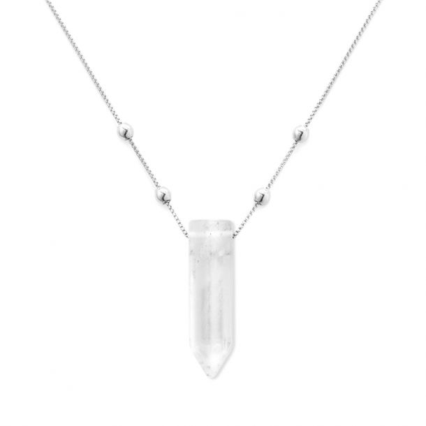 Alex and Ani Crystal Quartz Expandable Necklace Sterling Silver