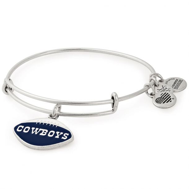 Alex and Ani Dallas Cowboys Football Color Infusion Charm Bangle Bracelet Rafaelian Silver Finish