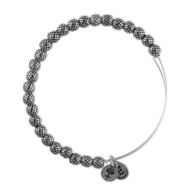 Alex and Ani Euphrates Beaded Bangle Bracelet Rafaelian Silver Finish REEDS Jewelers