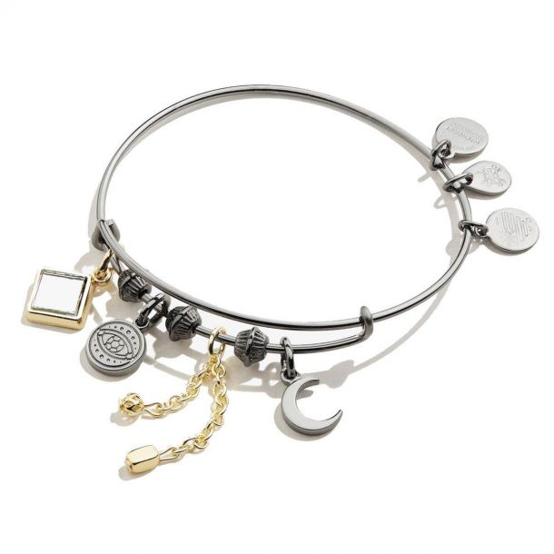 Alex and Ani Evil Eye Cluster Charm Bangle Bracelet Midnight Silver Finish