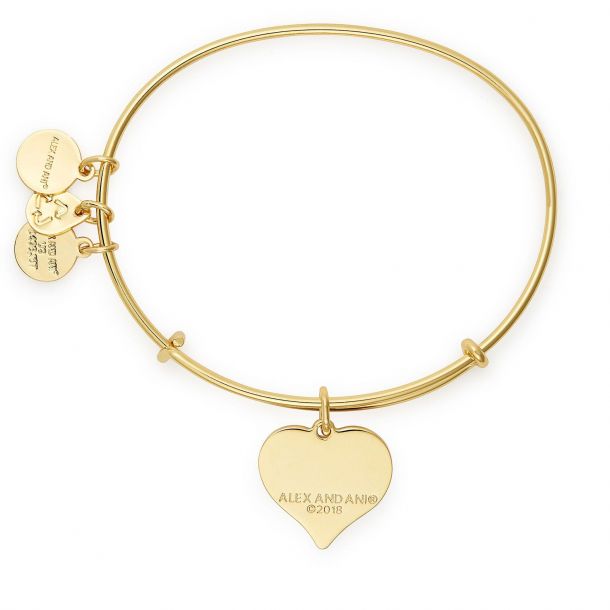 Alex and Ani Fall in Love Color Infusion Charm Bangle Bracelet - Shiny Gold  Finish