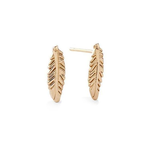 Alex and Ani Feather Post Earrings Gold Plated