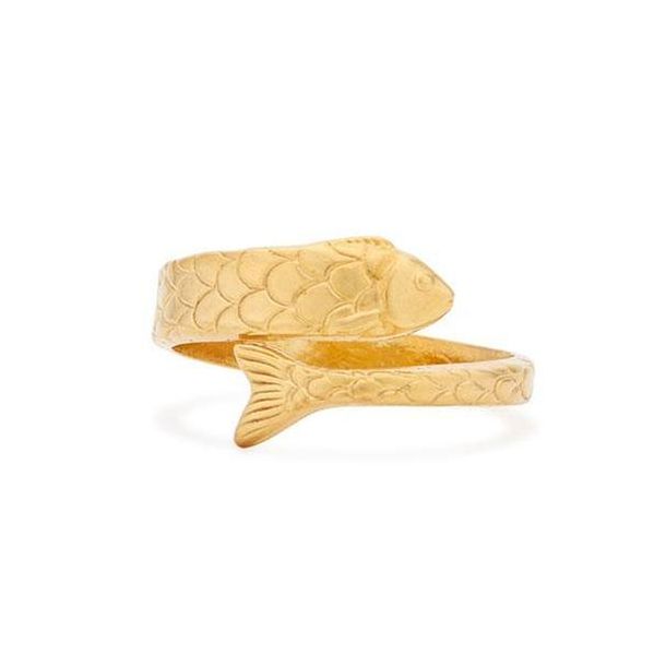 Alex and Ani Fish Ring Wrap Gold Plated