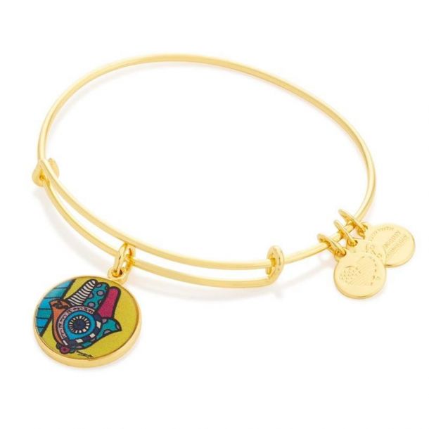 Alex and Ani Hamsa Art Infusion Bangle Charm Bracelet Shiny Gold Finish