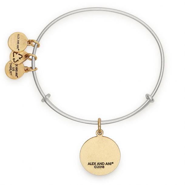 Alex and Ani Hand In Hand Two Tone Charm Bangle Bracelet Rafaelian Gold and Silver Finish REEDS Jewelers