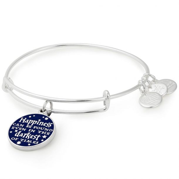 Alex and Ani Harry Potter Happiness Can Be Found Charm Bangle Bracelet Shiny Silver Finish