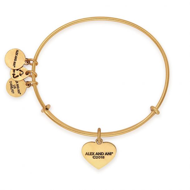 Alex and Ani Heart Flag Charm Bangle Rafaelian Gold Finish REEDS Jewelers