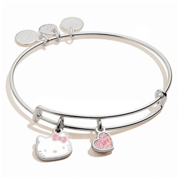 Alex and Ani Hello Kitty Duo Charm Bangle Bracelet - Shiny Silver