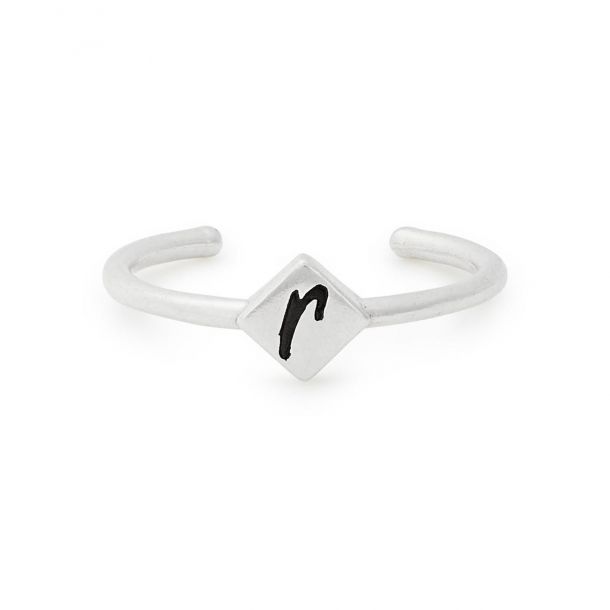 Alex and Ani Initial R Adjustable Ring Sterling Silver
