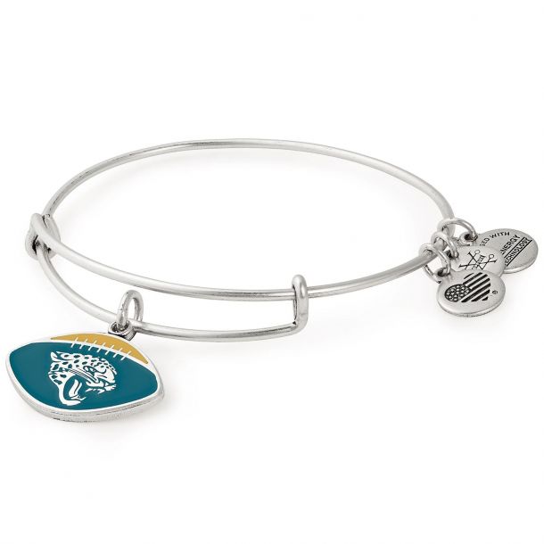 Alex and Ani Jacksonville Jaguars Football Color Infusion Charm Bangle Bracelet Rafaelian Silver Finish