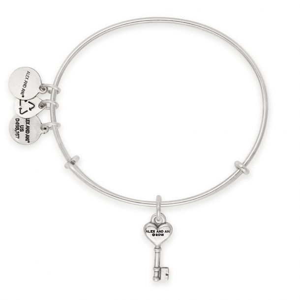 Alex and Ani Key to Love Charm Bangle Rafaelian Silver Finish REEDS Jewelers