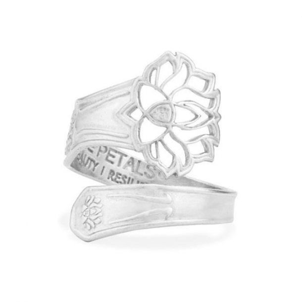 Alex and Ani LOTUS PEACE PETALS Spoon Ring