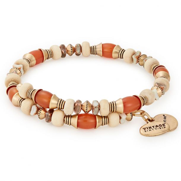 Alex and Ani Nectar Grove Beaded Wrap Bracelet Rafaelian Gold Finish