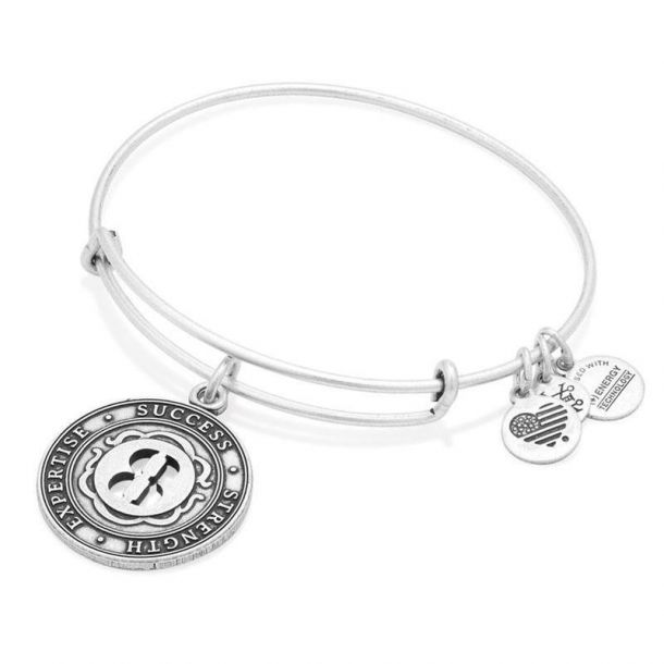 Alex and Ani Number 8 Bangle Charm Bracelet Rafaelian Silver Finish