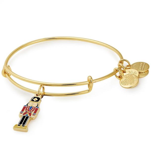 Alex and Ani Nutcracker Color Infusion Charm Bangle Bracelet Shiny Gold Finish REEDS Jewelers