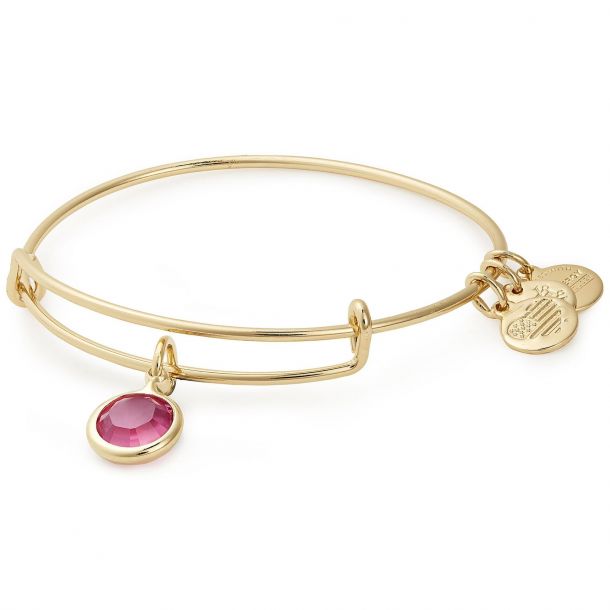 Alex and Ani October Charm Bangle Bracelet Shiny Gold Finish REEDS Jewelers