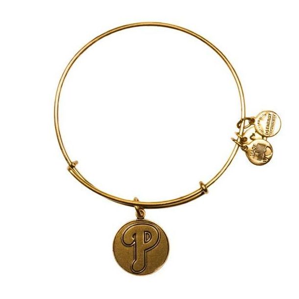 Alex and Ani Philadelphia Phillies Cap Logo Charm Bangle Rafaelian Gold Finish