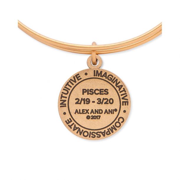 Alex and Ani Pisces Charm Bangle Rafaelian Gold Finish REEDS Jewelers