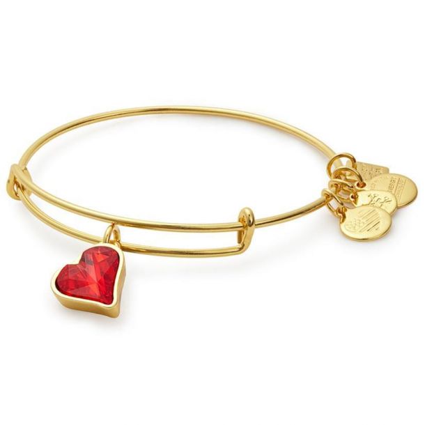 Alex and Ani (PRODUCT)RED Heart of Strength Charm Bangle - Shiny Gold ...