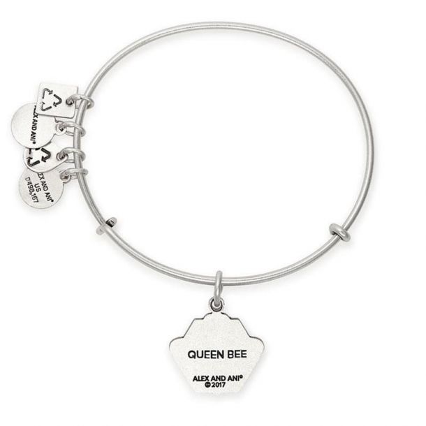 Alex and Ani Queen Bee Charm Bangle Rafaelian Silver Finish REEDS Jewelers