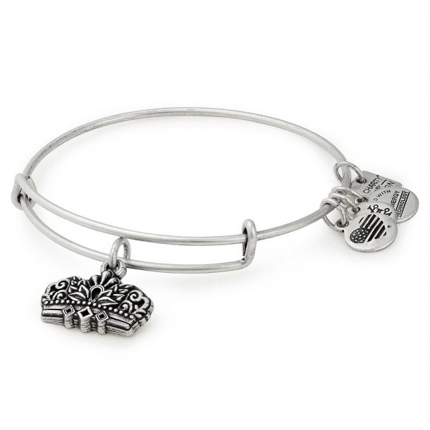 Alex and Ani Queen s Crown Charm Bangle Rafaelian Silver Finish